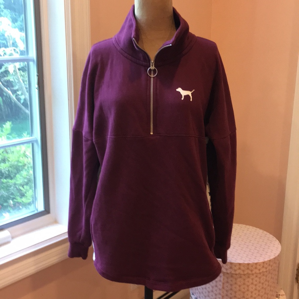 Pink 3/4 zip sweatshirt